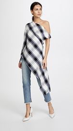 Monse Plaid One Sleeve Blouse at Shopbop