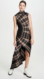 Monse Plaid Pleated Sleeveless Dress at Shopbop