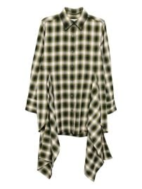 Monse Plaided Shirt Dress Green at Farfetch