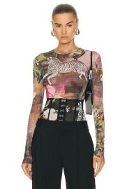 Monse Print Mesh Top in Print Multi FWRD at FWRD