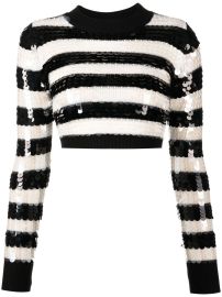 Monse Sequin Design Striped Cropped Jumper - at Farfetch