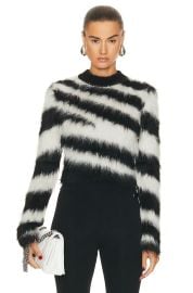 Monse Suri Alpaca Blend Zebra Cropped Sweater at Forward