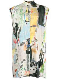 Monse collage-print Sleeveless Shirt - at Farfetch