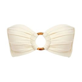 Montce Cream Rib Tori Bandeau Bikini Top at Montce