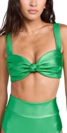Montce Hayden Bikini Top Emerald Shimmer M at Shopbop