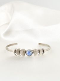 Moon Phases Moonstone Cuff Bracelet Vintage Silver - Australia at Etsy