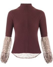 Moon Ribbed Mixed media Sweater by Veronica Beard at Nordstrom