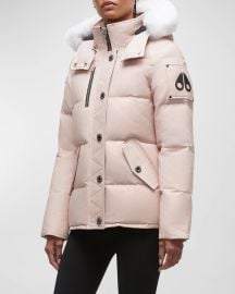 Moose Knuckles Parka Jacket with Shearling Trim at Neiman Marcus