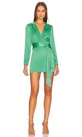 More To Come Shanelle Blazer Fringe Dress In Green at Revolve