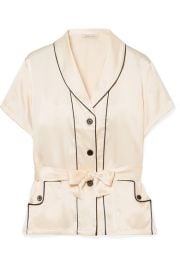 Morgan Lane - Charlotte belted silk-charmeuse pajama top at Net A Porter