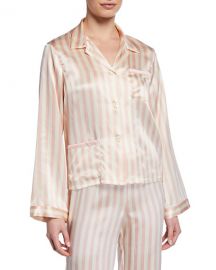 Morgan Lane Ruthie Petal Stripe Pajama Top at Neiman Marcus