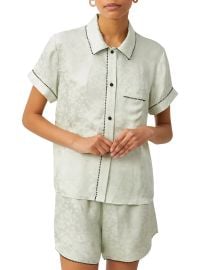 Morgan Lane Tami Floral Jacquard Pajama Top at Neiman Marcus