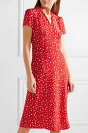 Morgan printed silk crepe de chine dress by HVN at Net A Porter