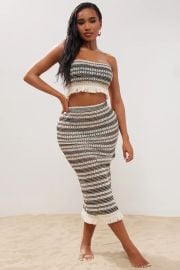 Mornings In Tulum Cover Up Skirt Set - WhiteBlack Fashion Nova at Fashion Nova