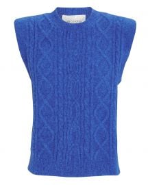 Morris Padded Shoulder Cable Knit Sweater at Intermix