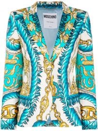 Moschino Baroque Print Blazer at Farfetch