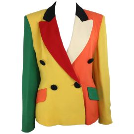 Moschino Colour Blocked Double Breasted Jacket at 1stdibs