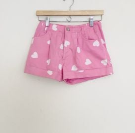 Moschino Couture Pink Heart Print High-Waist Shorts SZ 4 at eBay