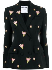 Moschino Floral Embroidery double-breasted Blazer - at Farfetch