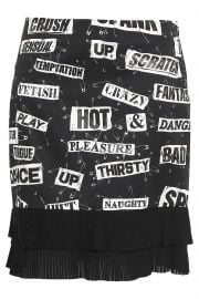 Moschino Georgette-trimmed printed cotton-blend mini skirt at The Outnet