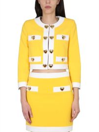 Moschino Heart Applique Cropped Jacket at Cettire