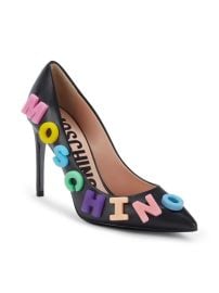 Moschino Logo Leather Pumps at Saks Off 5th