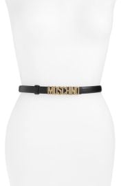 Moschino Logo Skinny Leather Belt at Nordstrom