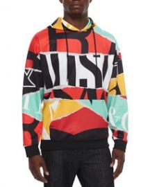 Moschino Multicolor Large Logo-Print Hoodie Multi at Neiman Marcus