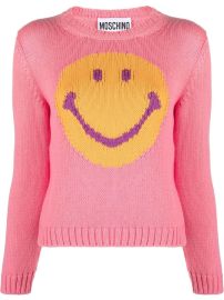 Moschino Smiley Logo Chunky Intarsia Knit Jumper - at Farfetch