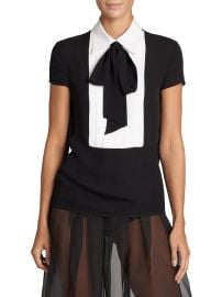 Moschino Two Tone Silk Tie Neck Blouse at Saks Fifth Avenue