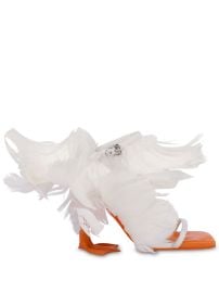 Moschino feather-detailing Sandals White at Farfetch