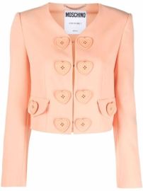 Moschino heart-buttons V-neck Fitted Jacket  - at Farfetch