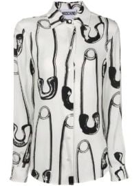 Moschino safety pin print shirt  safety pin print shirt at Farfetch