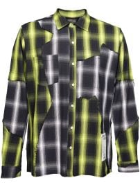 Mostly Heard Rarely Seen cut-up Plaid Shirt Black at Farfetch