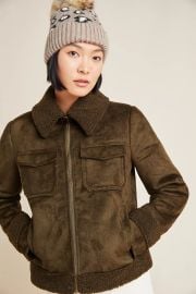 Mother Four Corners Sherpa Lined Bomber Jacket at Anthropologie