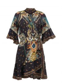 Mother Nature-print silk wrap dress at Matches