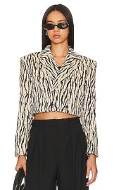 Mother The Blaze Of Glory Blazer In Hold Your Zebras at Revolve