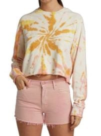 Mother The Loafer Crop Fray Tie-Dye Sweatshirt on SALE at Saks Off 5th