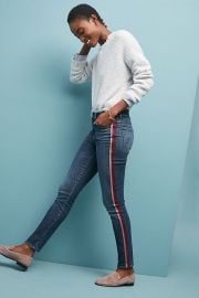 Mother The Looker High-Rise Striped Skinny Jeans at Anthropologie