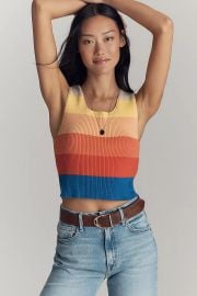 Mother The Round Neck Ribbed Tank Top at Anthropologie