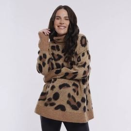 Motherhood Maternity Mock Neck Sweater in Animal at Kohls