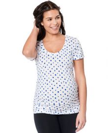 Motherhood Maternity Short-Sleeve Polka-Dot Tee at Macys