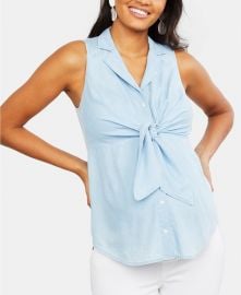 Motherhood Maternity Tie-Front Shirt at Macys