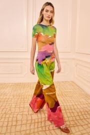 Motherwell Wide Leg Trouser - Nature Abhors A Vacuum Multicolored Mid Rise Cotton Pants - Ulla Johnson at Ulla Johnson