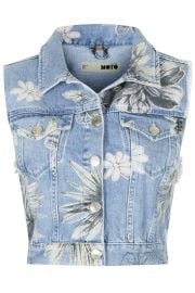 Moto Floral Sleeveless Jacket at Topshop