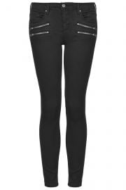 Moto Low Rise Zip Biker Jeans at Topshop