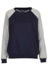 Moto Raglan Sleeve Denim Sweat at Topshop