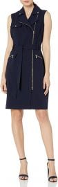 Moto Zip Sheath Dress by Calvin Klein at Amazon