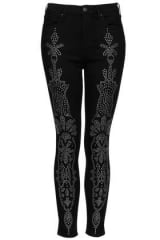 Moto craft embellished leigh jeans at Topshop