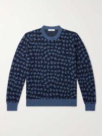 Mr P Houndstooth Jacquard Knit Wool Sweater at Mr Porter